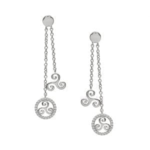Silver Celtic Triskele Earrings