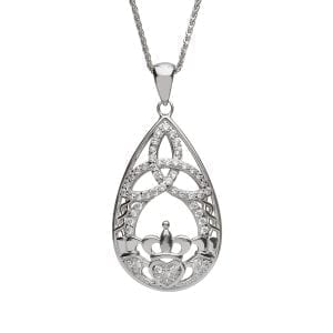 Teardrop Claddagh & Trinity Pendant