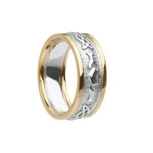 Ladies Celtic Knot Claddagh Ring with Trims